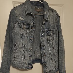 Torrid Blue Denim Jacket with Distressed Details